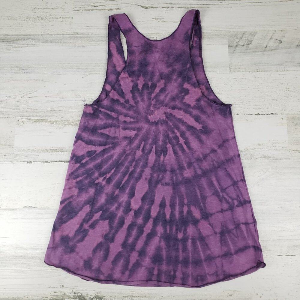 NWOT American Apparel 50/50 Custom Purple Bleach Tie Dye Spiral Tank Top Medium - Picture 5 of 10